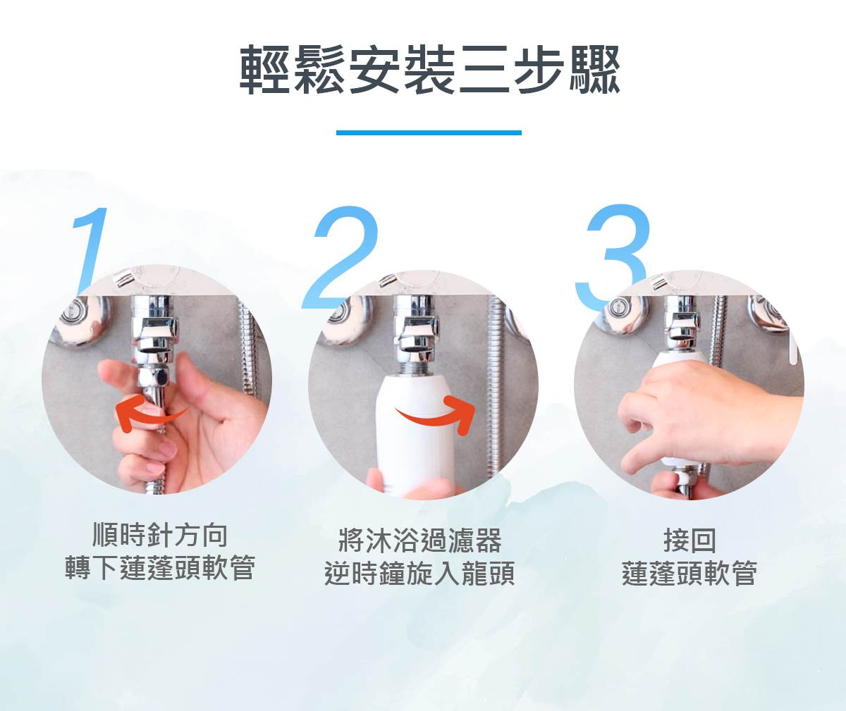 Vitaway-森林SPA沐浴過濾器-08-輕鬆安裝3步驟