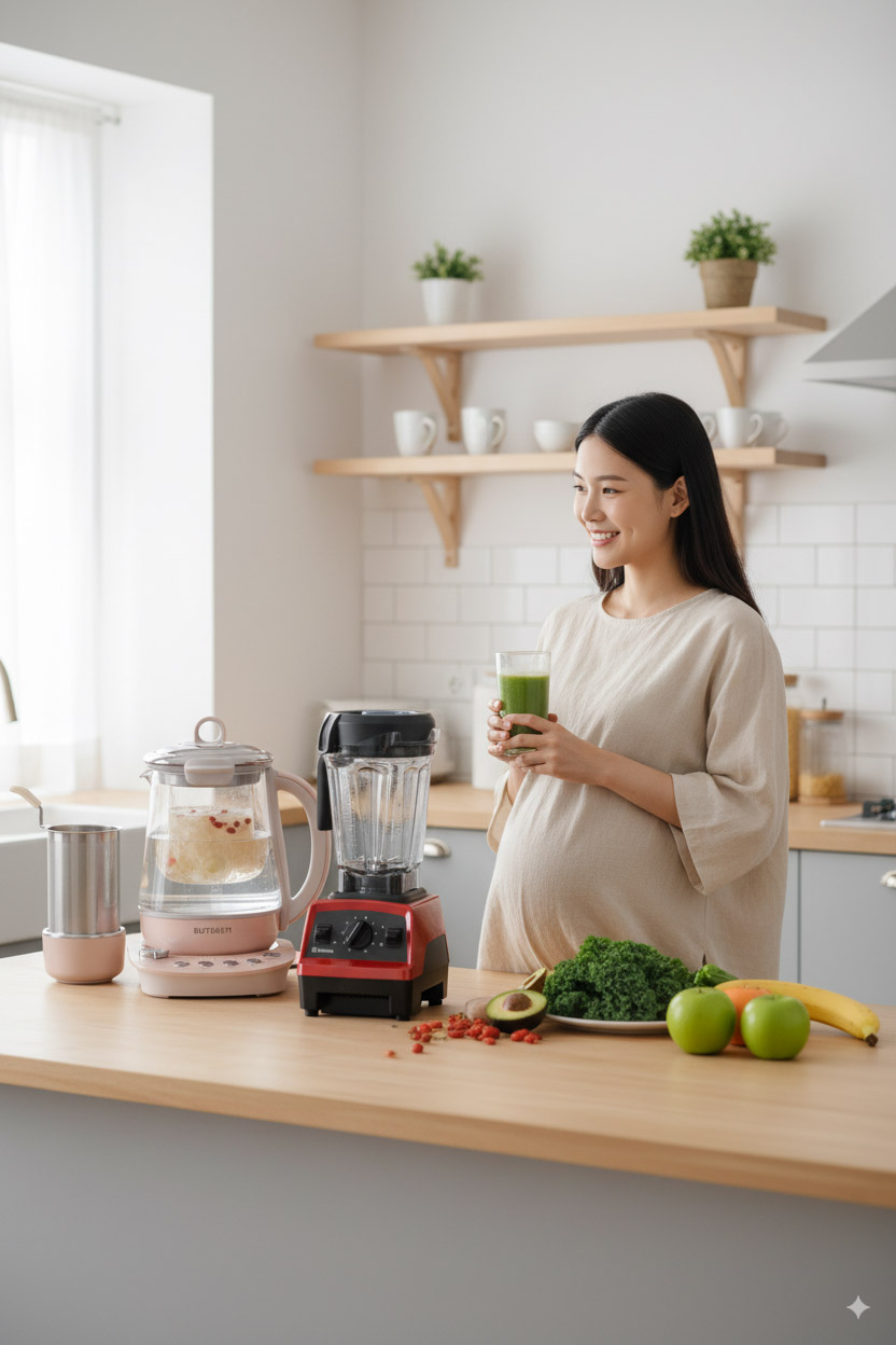 vitamix-調理機-精力湯-孕媽咪-綠拿鐵-孕婦-懷孕-健康-照護-飲食-北鼎-粉漾壺-